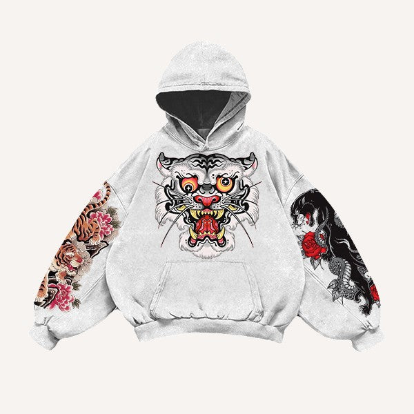 Tiger Graphic Casual Polyester Sweater – Comfortable Everyday Pullover