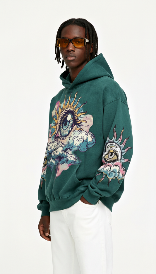 Graphic Print Hoodie – Casual Long‑Sleeve Sweatshirt