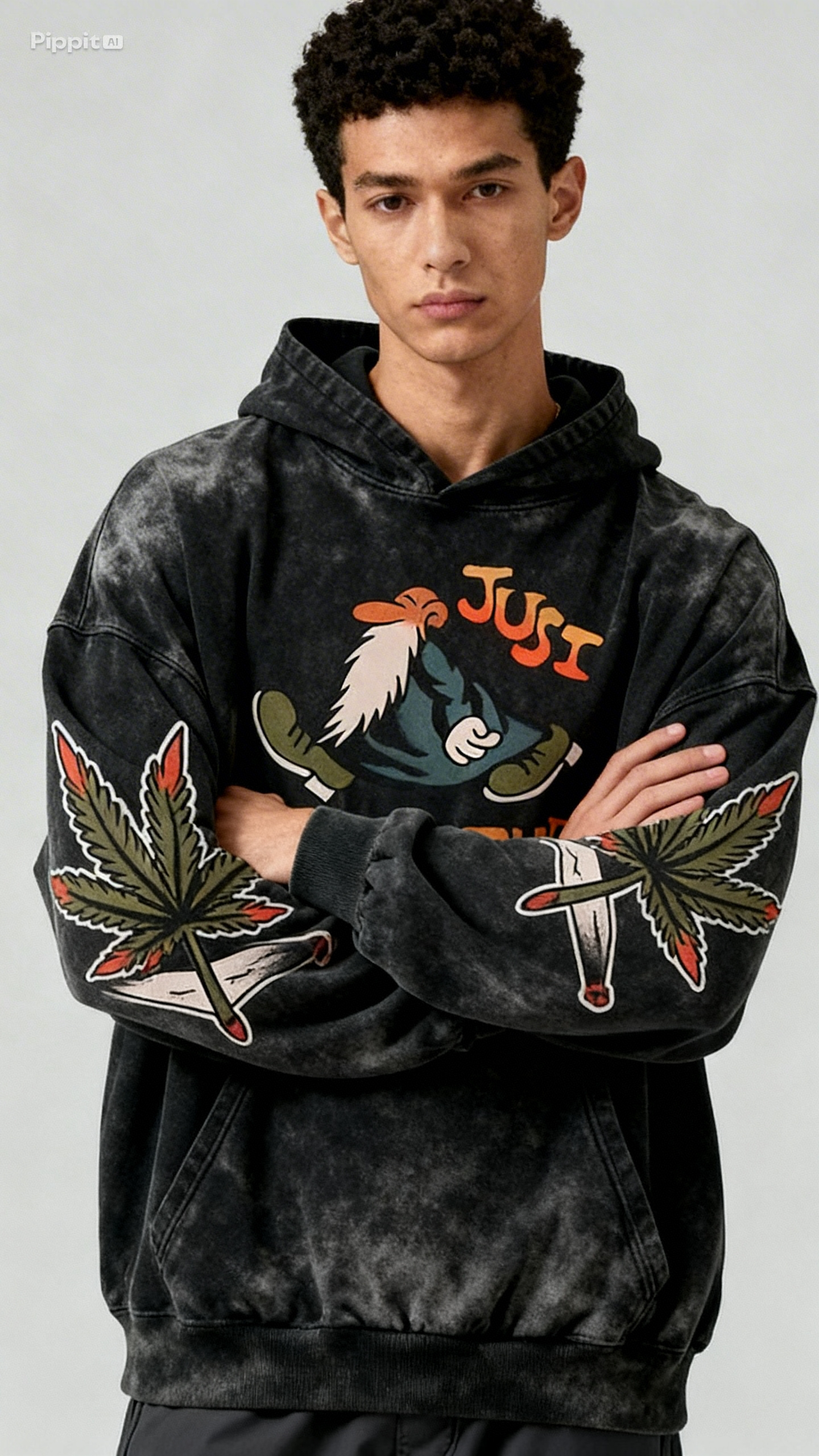 Graphic Streetwear Sweater – Casual Polyester Pullover