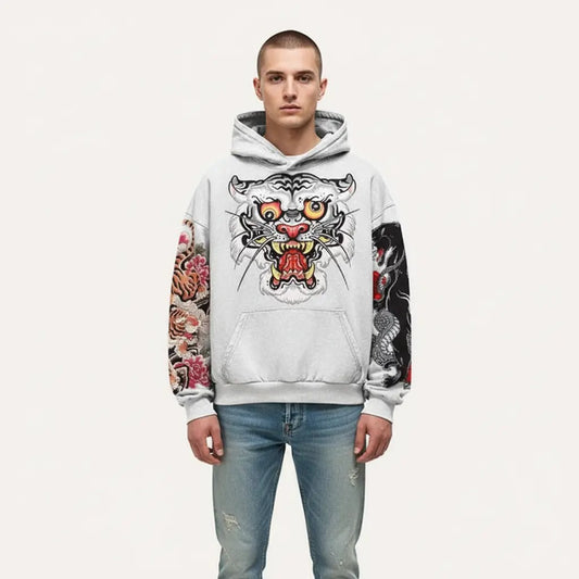 Tiger Graphic Casual Polyester Sweater – Comfortable Everyday Pullover