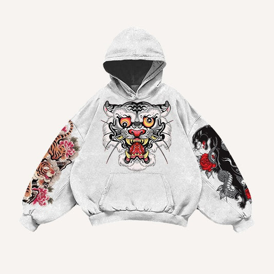 Tiger Graphic Casual Polyester Sweater – Comfortable Everyday Pullover