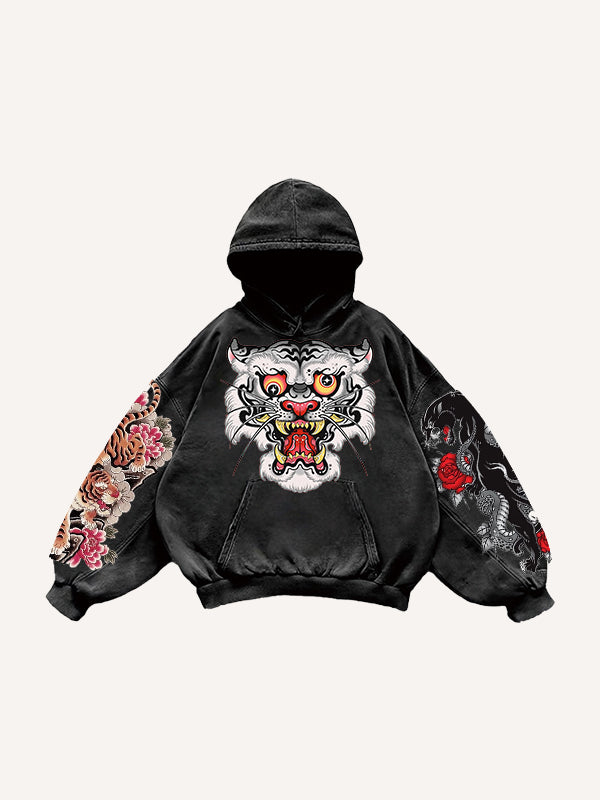 Tiger Graphic Casual Polyester Sweater – Comfortable Everyday Pullover