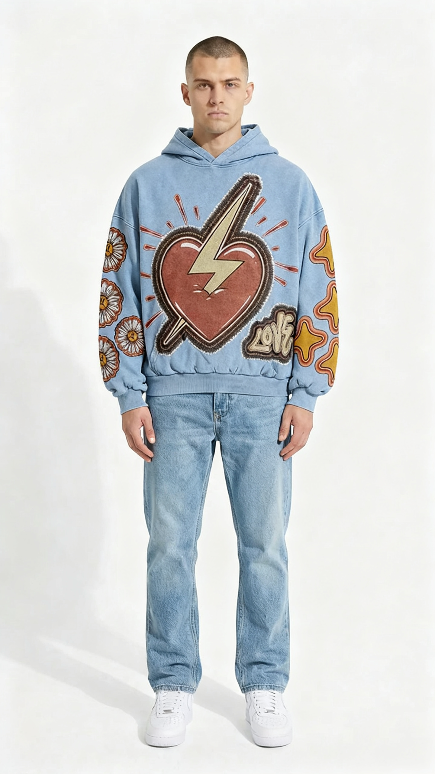 Casual Printed Polyester Pullover Sweater – Modern Graphic Streetwear