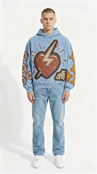 Casual Printed Polyester Pullover Sweater – Modern Graphic Streetwear