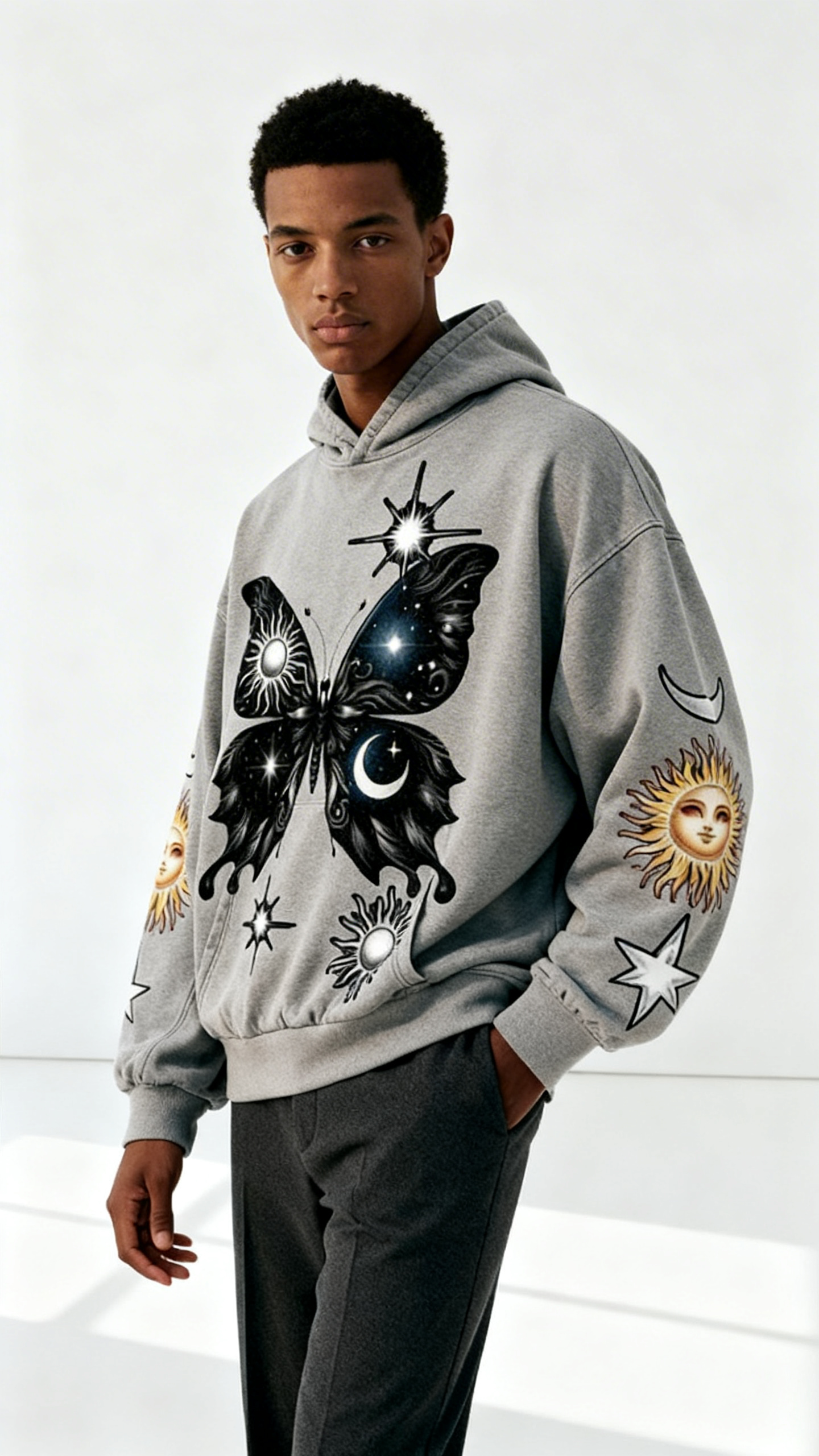 Retro Loose Fit Hoodie – Casual Pullover Sweatshirt