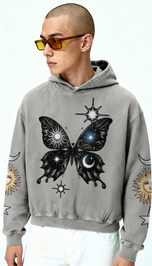 Retro Loose Fit Hoodie – Casual Pullover Sweatshirt