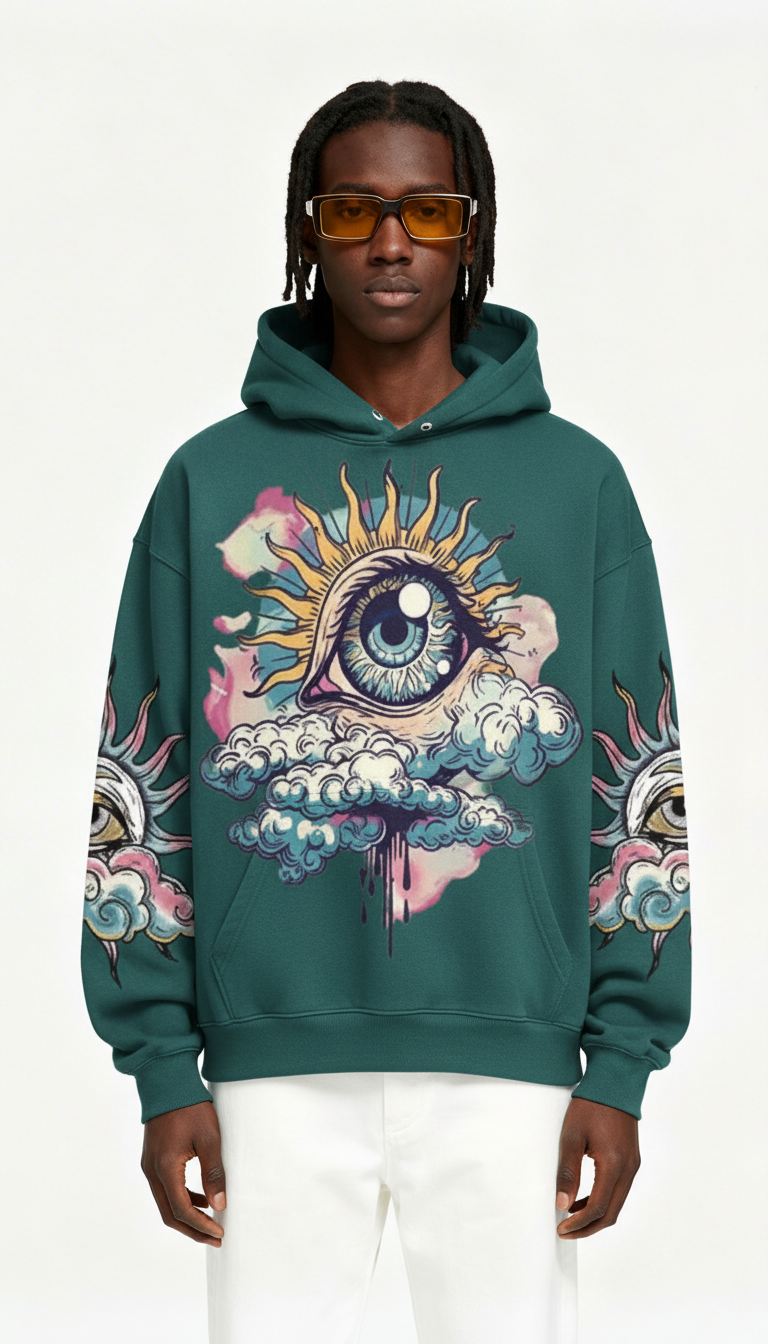 Graphic Print Hoodie – Casual Long‑Sleeve Sweatshirt