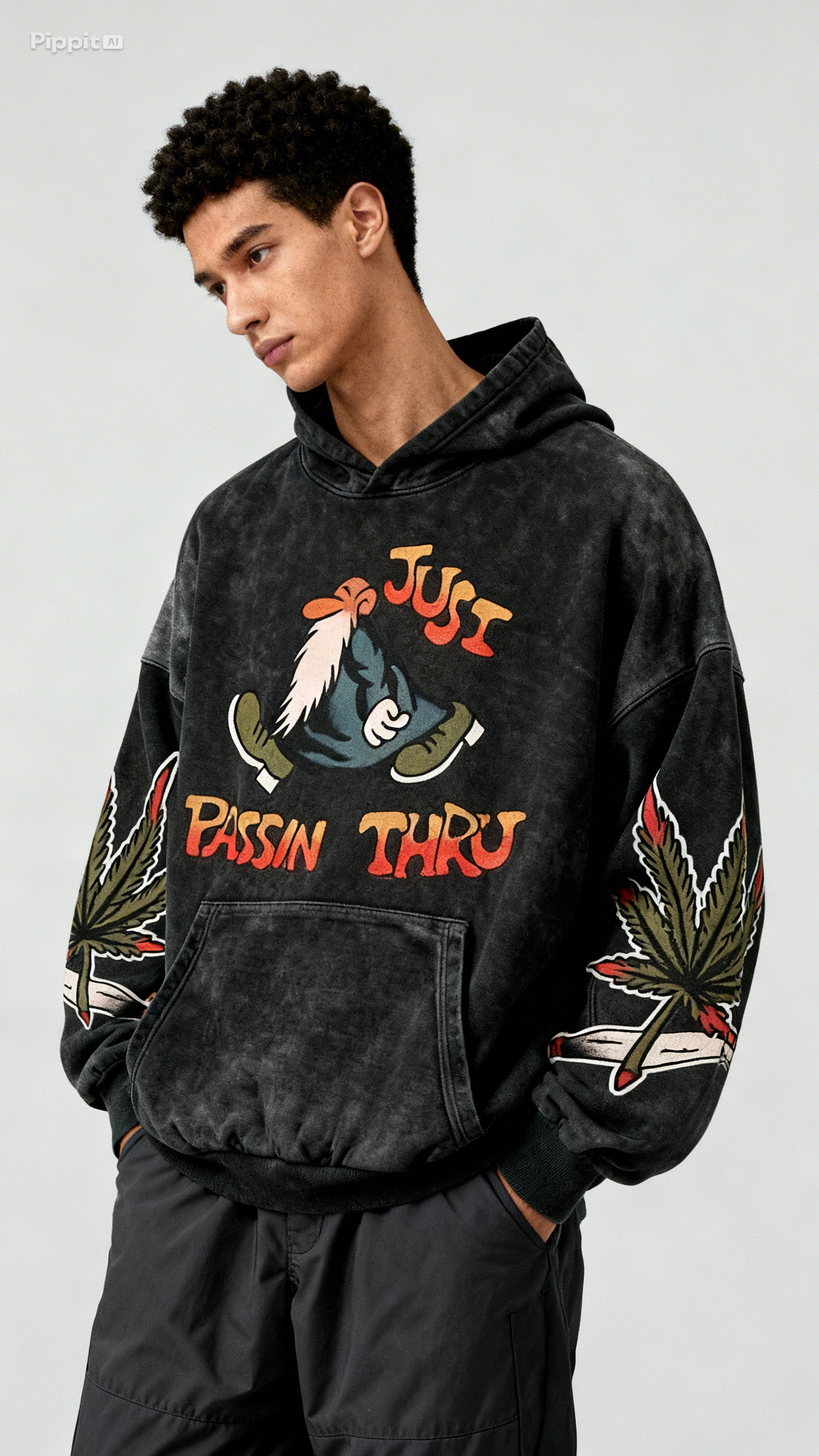 Graphic Streetwear Sweater – Casual Polyester Pullover